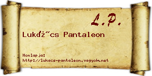 Lukács Pantaleon névjegykártya