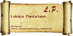 Lukács Pantaleon névjegykártya